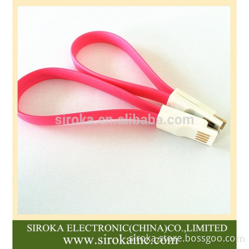 Colorful V8 Connection Flat Micro USB Cable, jelly flat micro usb charging cable for mobilephone
